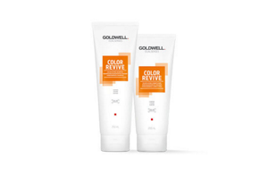 Two different Goldwell Dualsenses Color Revive products in a row and bright background