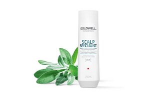 One white goldwell bottle on a white background with sage plant