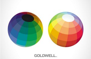 color sphere with dark and light pole