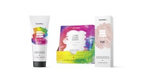 Three goldwell play semi-permanent dye products including two colors and one eraser.