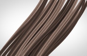 Group of a graphic design hair tinted on light brown on a light grey background.