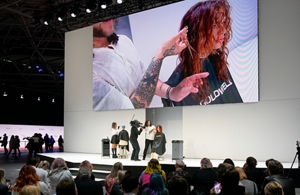 Hair dressers live on stage