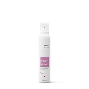 a package of goldwell stylesign blowout and texture spray on a white background
