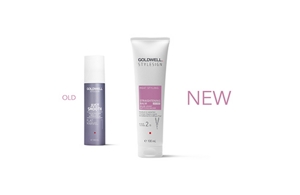 新舊品對照圖示：FLAT MAVEL與完美熱造型 直髮控柔順乳