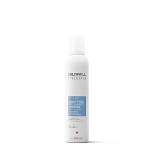 een verpakking van goldwell stylesign bodifying brilliance mousse voor een witte achtergrond