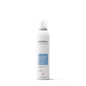 een verpakking van goldwell stylesign bodifying control mousse voor een witte achtergrond