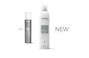 a package of goldwell stylesign big finish and strong hairspray on a white background