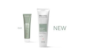 a package of goldwell stylesign curl control and defining cream on a white background
