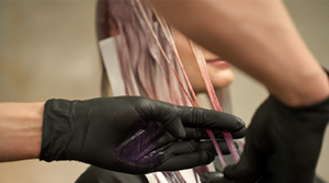 Model posing for Velvet Gradients Product by Goldwell