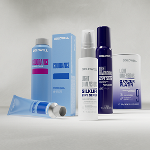 Groupshot of the Velvet Gradients Product Range by Goldwell.