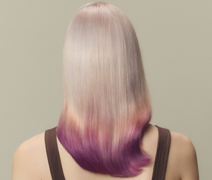 Model posing for Velvet Gradients Product by Goldwell