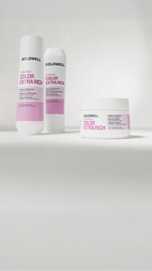 Goldwell Dualsenses Color Extra Rich product range displayed on a grey background