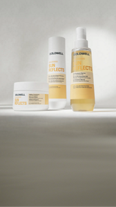 Goldwell Dualsenses Sun Reflects product range displayed on a grey background