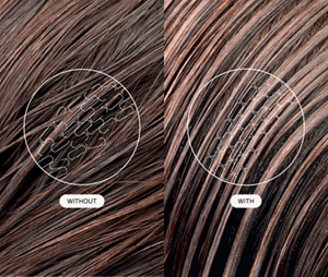 Goldwell Dualsenses Instant Smart Care technology before and after comparison showing hair texture improvement