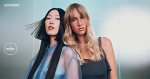 Goldwell Dualsenses full width banner featuring two models