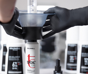 Topchic Zero's Depot Can System can easily be used to dispense permanent hair color easily