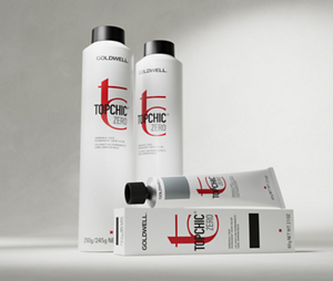 Groupshot of three Topchic Zero Products by Goldwell