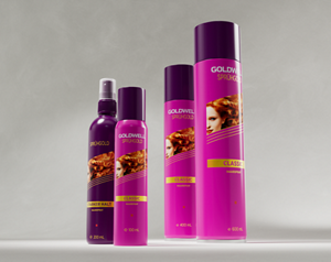 Group shot of Sprüghold Classic and Non-Aerosol hairsprays from Goldwell - a subtly scented hairspray that is easy to brush out