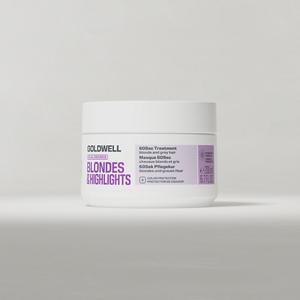 Goldwell Dualsenses Blondes & Highlights 60 Second Treatment, βάζο των 200 ml, σε απαλό ανοιχτό γκρι φόντο στούντιο.