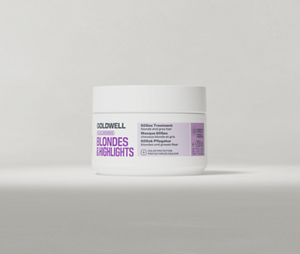 Goldwell Dualsenses Blondes & Highlights 60 Second Treatment, συσκευασία 200 ml, σε απαλό ανοιχτό γκρι φόντο στούντιο.