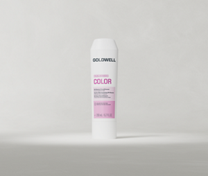 Goldwell Dualsenses Color Conditioner 200 ml tube standing upright on a light grey studio background.