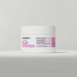 Goldwell Dualsenses Color Extra Rich 60 Second Treatment 200 ml jar shown on a soft light grey studio background.