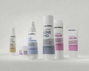 Goldwell Dualsenses hero banner featuring Dualsenses packshots against a white background