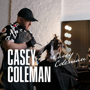 Goldwell Global Color Collective Member, Casey Coleman, expertly using the Goldwell Color range to style a model's look.