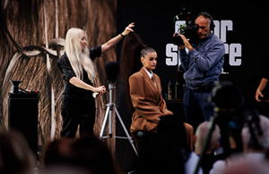 Model posing for ColorSphere Event Product by Goldwell