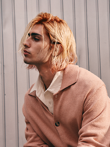 Model posing for Velvet Gradients News Product by Goldwell  