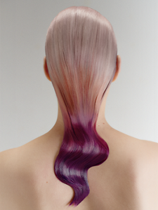 Model posing for Velvet Gradients News Product by Goldwell  