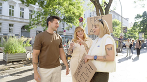 Model posing for Blonde Made Better Product by Goldwell