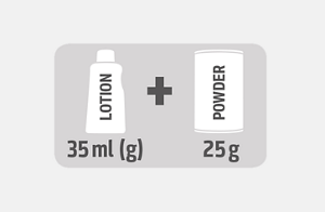  使用 35 m,l 雙氧乳，25g 無塵漂粉