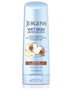 JERGENS Wet Skin Moisturizer with Refreshing Coconut Oil, 10 FL. OZ