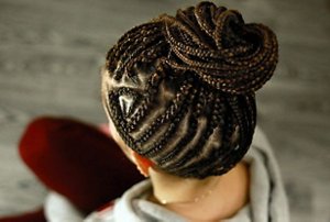 Woman with expertly-done box braids
