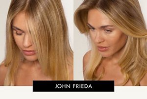 Photos showing the before and after effects of using dry shampoo
