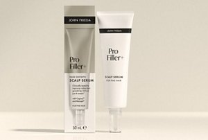 John Frieda's PROfiller+ Scalp Serum against a neutral background