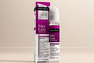 John Frieda lightweight hair serum against a neutral background