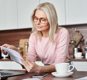 Glamourous woman over 50 with a flattering haircut