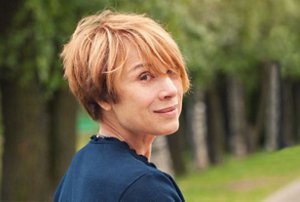 Woman with a tousled asymmetrical bob