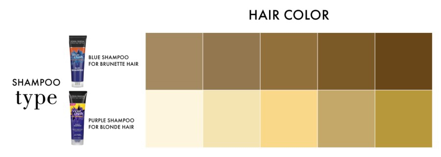 Shampoo types for blonde and brunettes graphic
