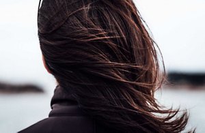 Windswept natural brown hair