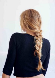 woman with messy braid
