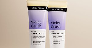John Frieda range of Violet Crush toning shampoo and conditioner