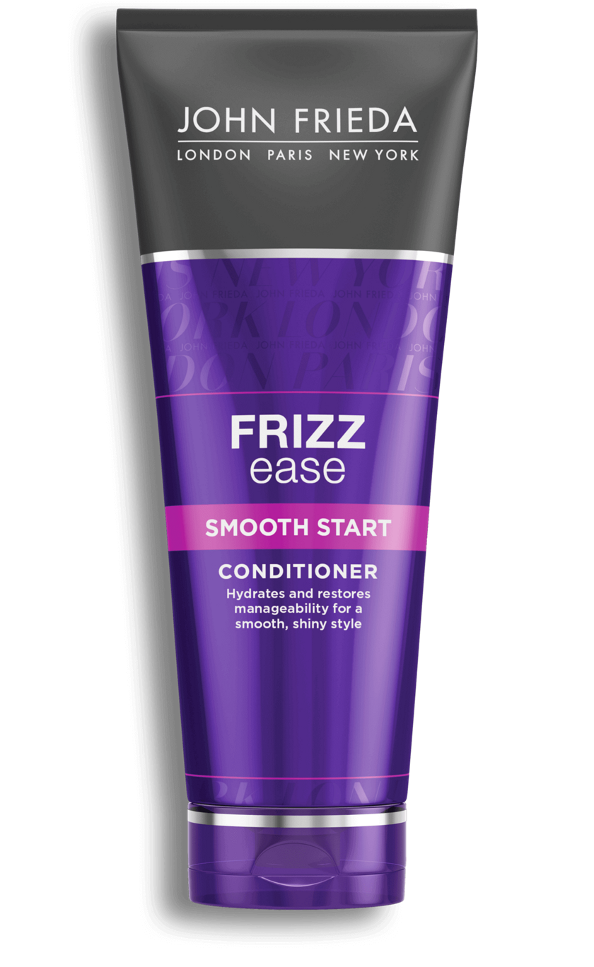 Smooth Start Conditioner Frizz Ease John Frieda John frieda conditioner hydrates hair, seals in colour and smoothes dry hair & dehydrated strands for an energising conditioners to nourish look after look. smooth start conditioner frizz ease