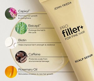 John Frieda scalp serum with a list of ingredients