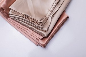 Set of silk pillowcases in neutral colours