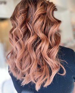 Rose gold balayage on light brown hair