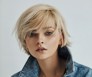 Blonde bixie haircut with choppy layers