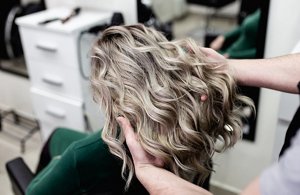 Ash brown and smoky toned balayage on black hair